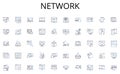 Network line icons collection. Corporation, Partnership, Sole proprietorship, LLC, Franchise, Limited partnership, Joint