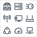 network line icons. linear set. quality vector line set such as computer networking, internet connection, network connection, wifi Royalty Free Stock Photo