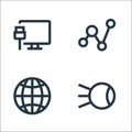 network line icons. linear set. quality vector line set such as satellite, world wide web, statistics