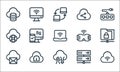 network line icons. linear set. quality vector line set such as wifi, data transfer, email, online server, speed, cloud, sharing, Royalty Free Stock Photo