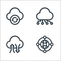 Network line icons. linear set. quality vector line set such as world, data transfer, connection Royalty Free Stock Photo