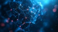 Network of lines connecting glowing dots forming abstract sphere Royalty Free Stock Photo