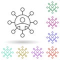 Network, link multi color icon. Simple thin line, outline vector of professional seo icons for ui and ux, website or mobile Royalty Free Stock Photo