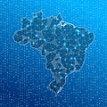 Network map of Brazil. Royalty Free Stock Photo