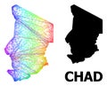 Network Map of Chad with Spectrum Gradient Royalty Free Stock Photo