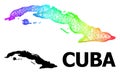 Network Map of Cuba with Spectrum Gradient Royalty Free Stock Photo