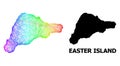 Network Map of Easter Island with Spectrum Gradient Royalty Free Stock Photo