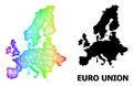 Network Map of Euro Union with Rainbow Colored Gradient