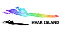Network Map of Hvar Island with Spectrum Gradient