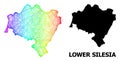 Network Map of Lower Silesia Province with Rainbow Colored Gradient