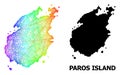 Network Map of Paros Island with Rainbow Colored Gradient