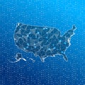 Network map of USA. Royalty Free Stock Photo