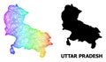 Network Map of Uttar Pradesh State with Spectral Gradient