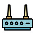 Network modem icon color outline vector