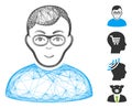 Network Nerd Man Vector Mesh Royalty Free Stock Photo