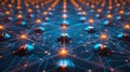 Network Node Connection: Futuristic Data Visualization, Blockchain Technology, AI Grid Royalty Free Stock Photo