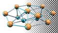Network nodes, connection points, data network, tech infrastructure png transparent image Generative AI Royalty Free Stock Photo