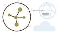 Network Nodes and Global Connection Concept with Cloud Integration Royalty Free Stock Photo