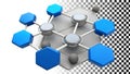 Network nodes icon, data network, connection points, tech network, node icon png transparent image Generative AI Royalty Free Stock Photo