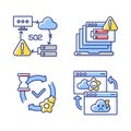 Network notifications RGB color icons set Royalty Free Stock Photo