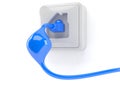 Network outlet with network plug Royalty Free Stock Photo