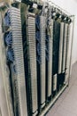 Network panel, computer Server in rack server, vertical image Royalty Free Stock Photo