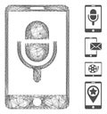 Network Phone Microphone Vector Mesh Royalty Free Stock Photo
