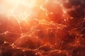 Network of pins and connected links. Vision concept of interconnectedness with lines. Generative AI