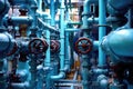 Network Of Pipes And Valves Controlling Water Flow. Generative AI Royalty Free Stock Photo