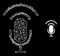 Network Podcast Mesh Icon with Constellation Light Spots