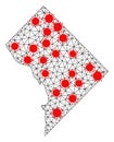 Network Polygonal Map of District Columbia with Red Coronavirus Items