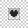 Network port - cable socket icon isolated on transparent background. LAN port icon. Ethernet simple icon. Local area Royalty Free Stock Photo