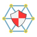 Network protection flat icon, seo and development Royalty Free Stock Photo