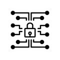 Black solid icon for Network Protection, security and antivirus