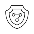 Network protection icon in line design. Cybersecurity, firewall, antivirus, protection, security, threat on white Royalty Free Stock Photo