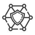 Network protection line icon, seo and development