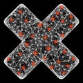 Network Reject Web Mesh with Bright Flares
