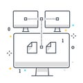 Network related color line vector icon, illustration