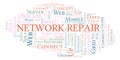 Network Repair word cloud. Royalty Free Stock Photo