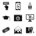 Network resources icons set, simple style Royalty Free Stock Photo