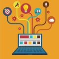 Network and Responsive Adaptive Web Design with Vector Icons Royalty Free Stock Photo
