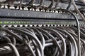 Network RJ-45 patch panel and switch Royalty Free Stock Photo