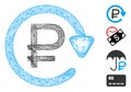 Network Rouble Recurring Payment Vector Mesh