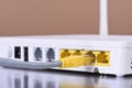 Network router with ethernet cable Royalty Free Stock Photo