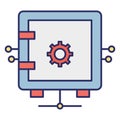 Network safe locker, network safe vault Vector Icon which can easily modify or edit
