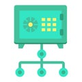 Network safe vault flat icon, strongbox