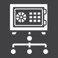 Network safe vault solid icon, strongbox