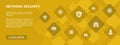 Network security banner 10 icons concept Royalty Free Stock Photo