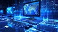 Network Security Command Center with Advanced Monitoring Royalty Free Stock Photo