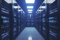 Network security Computer racks in a high tech data center Royalty Free Stock Photo